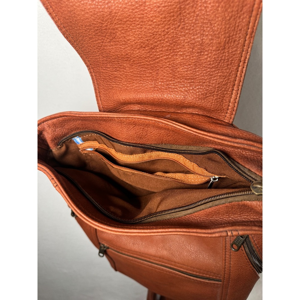 Vintage Argentina Leather Backpack Womens Small Brown Excellent Sling Bag - Picture 5 of 9